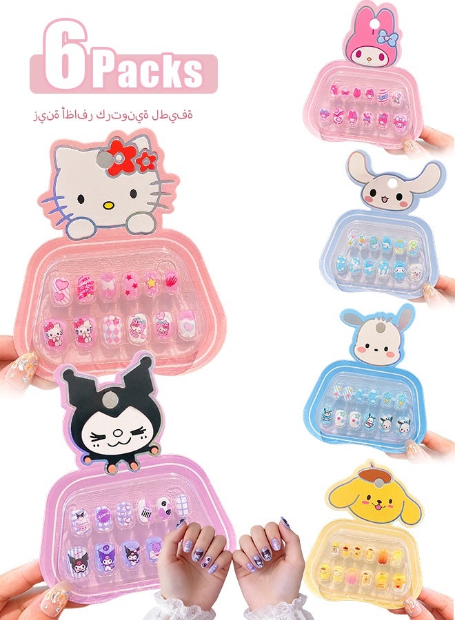6 Packs Kawaii Cute Cartoon Kitty Nail Charms, 3D Flatback Resin Rhinestones for DIY Nail Art Slime Decorations, Perfect for Women Girls - Image 1