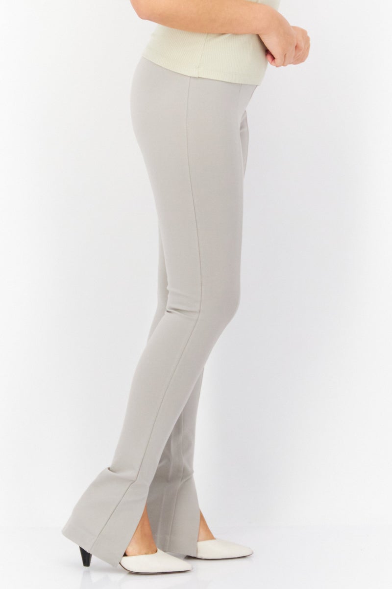 NA-KD Women Regular Fit Solid Pants, Grey - Image 3