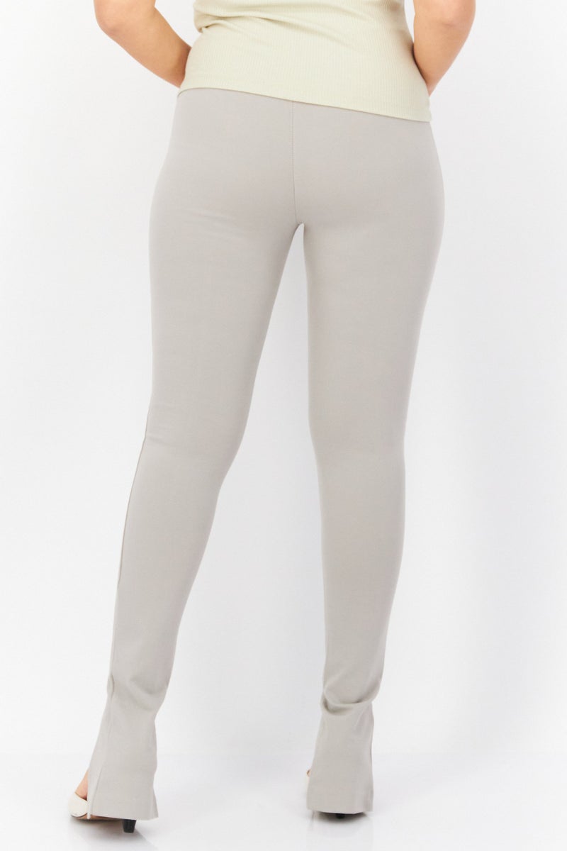 NA-KD Women Regular Fit Solid Pants, Grey - Image 2