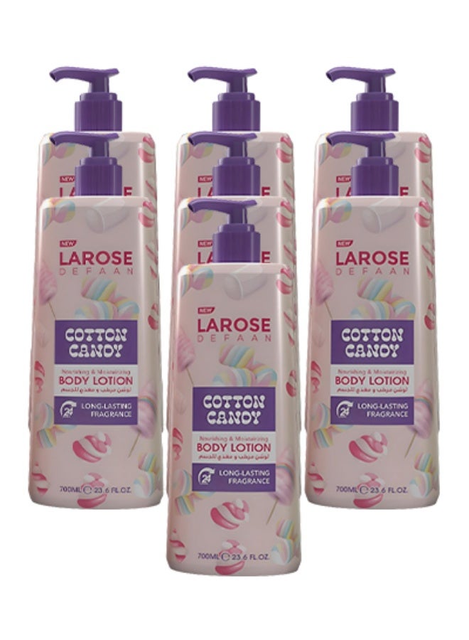 لا روز 7 قطع لوشن للجسم برائحة حلوى القطن المغذية والمرطبة عطر يدوم طويلاً 700 مل - Image 1