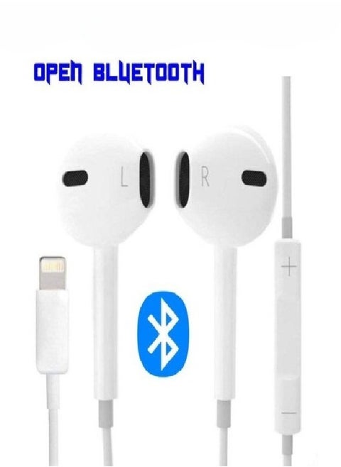 Wired headset with iPhone input, works with Bluetooth for all iPhone phones - White