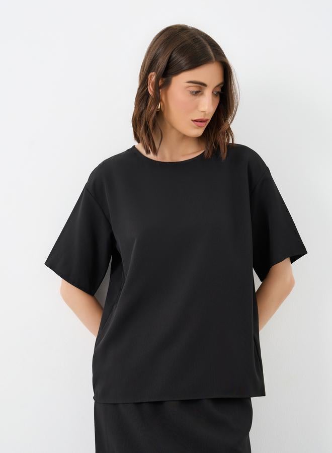 Take Two Relaxed Fit Solid Top and Midi Skirt Co-Ords - Image 2