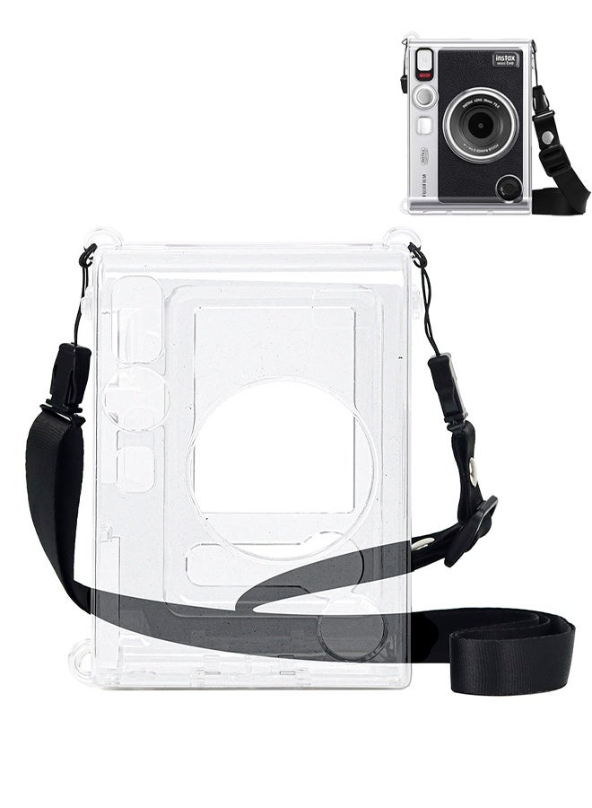 Camera Clear Case for Fuji Mini EVO Camera, Crystal Clear PVC Cover, Removable Shoulder Strap, Scratch and Dust Resistant, Perfect for Travel and Everyday Use - Clear - Image 1
