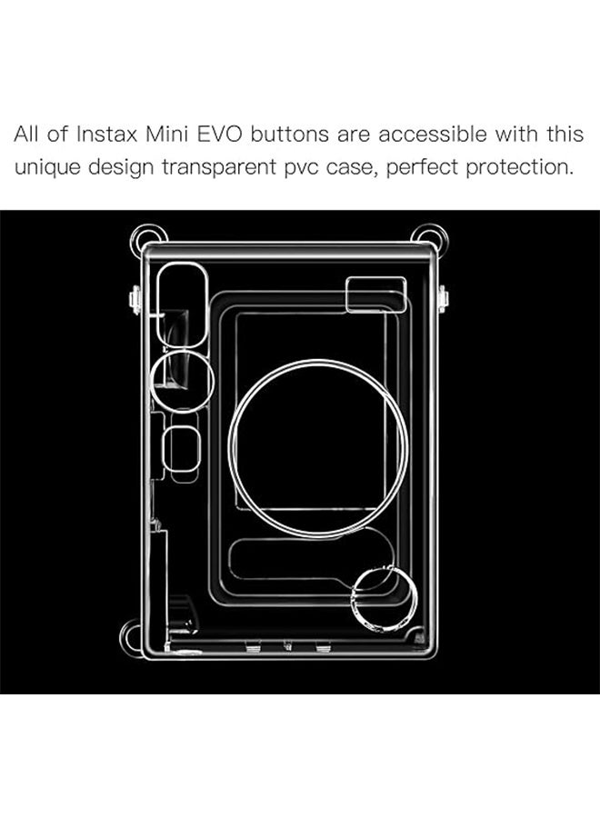 Camera Clear Case for Fuji Mini EVO Camera, Crystal Clear PVC Cover, Removable Shoulder Strap, Scratch and Dust Resistant, Perfect for Travel and Everyday Use - Clear - Image 4