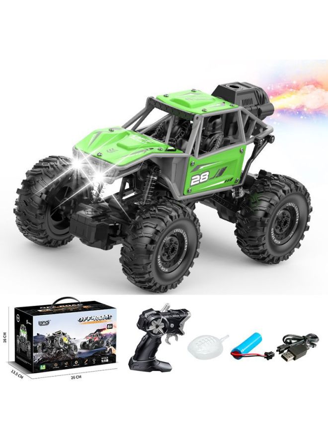Wireless Remote Control Toy Car 2.4G Five-way Alloy Spray Climbing Off-road Vehicle Toy Car Children's Toy Gift RC-Colour:2024-6d C Green Alloy Spray Remote Control Car 2.4g-Proportion:Package 1: 1 Lithium Battery 1 Charging Cable