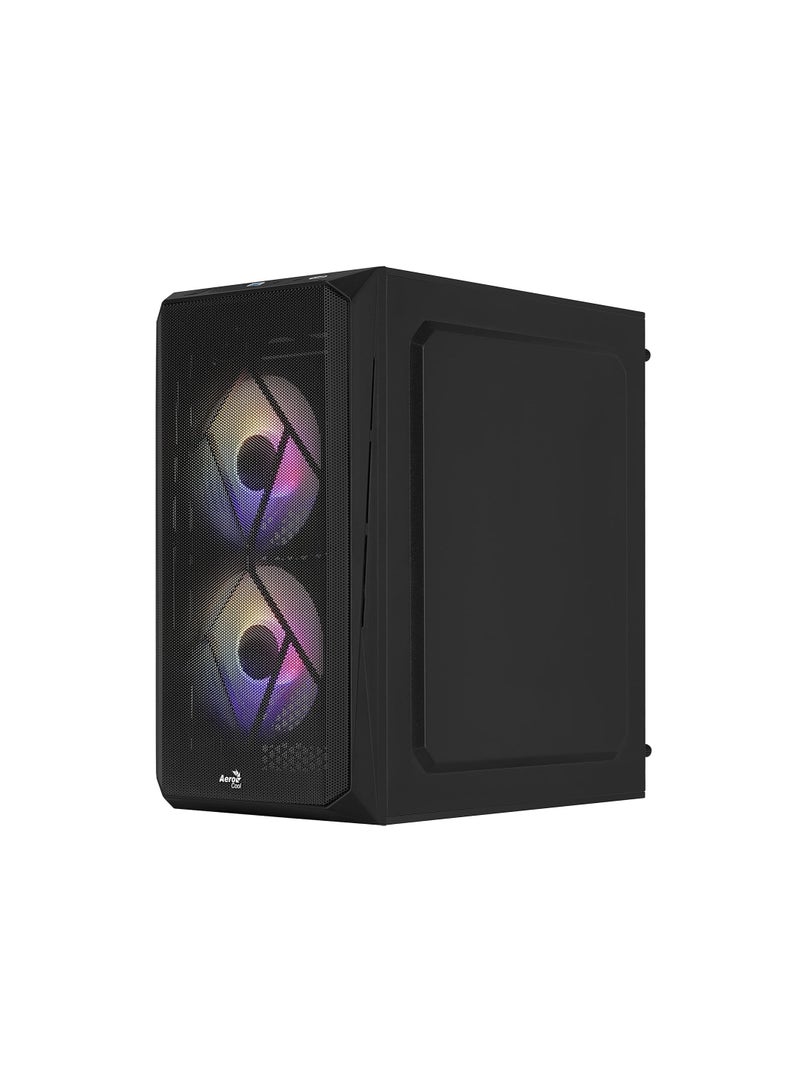 AeroCool CS107 V2 MicroATX PC Case Side Window 3 x 120mm FRGB Fan CS107V2 Black - Image 2