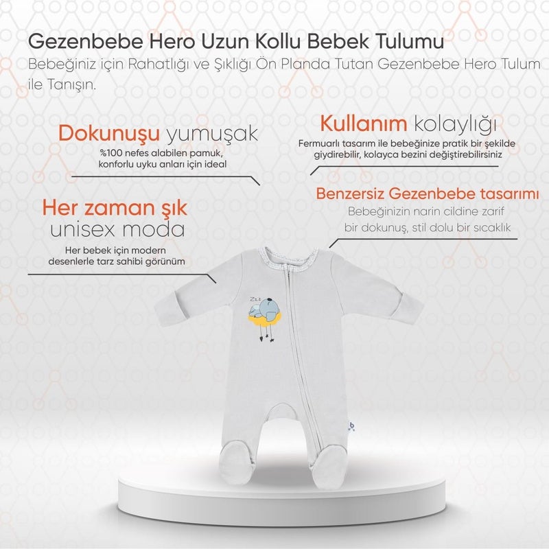 Gezenbebe Hero Long Sleeve Baby Romper Koala  - Image 2