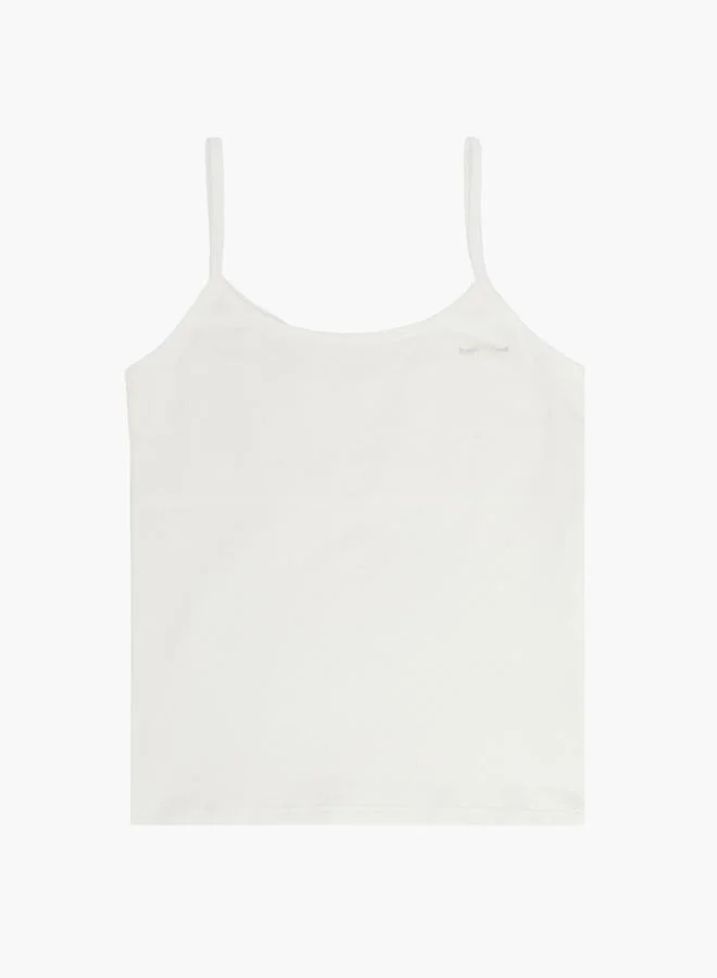 ستايلي Styli Girls Off White Cotton Vest