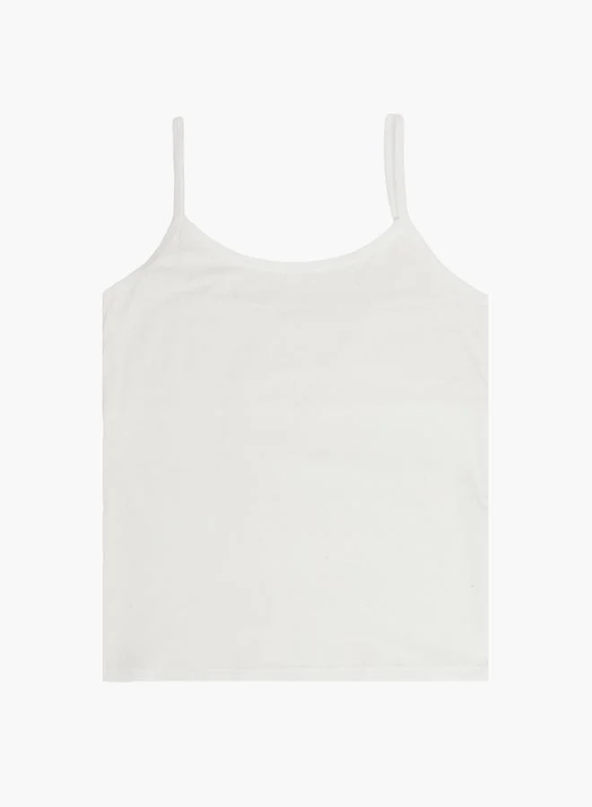 ستايلي Styli Girls Off White Cotton Vest