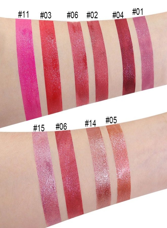 evpct 2Pcs Wine Red Plum Red Matte to Glitter Liquid Lipstick Set Kit for Women Long Lasting Glossy Metallic Shimmer Sparkle Lipstick Lip Gloss 6+15 - Image 4