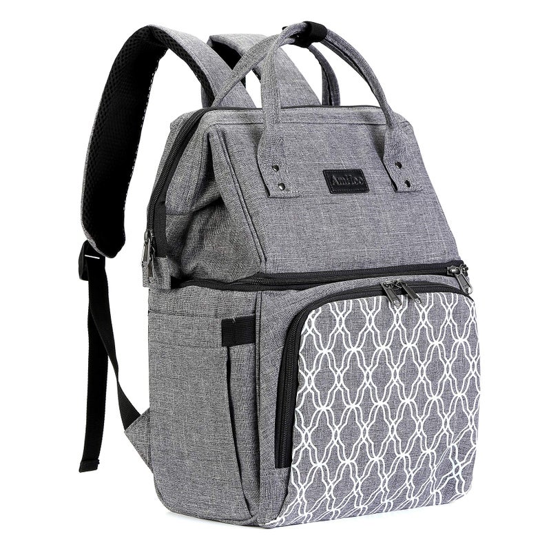 AmHoo AmHoo Insulated Lunch Box Cooler Backpack Waterproof Leakproof Lunch Bag Tote For Men Women Hiking Beach Picnic Trip with Strongest YKK Zipper Gray 