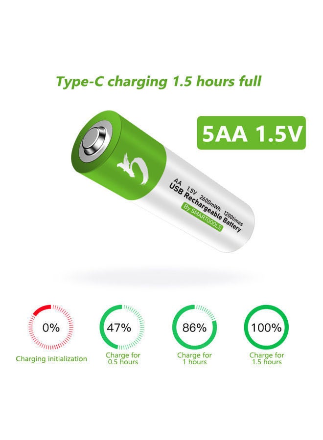NIBEMINENT Type-C Port Rechargeable 1.5V AA Lithium Battery Multicolour 9.60 x 1.80 9.00cm - Image 5