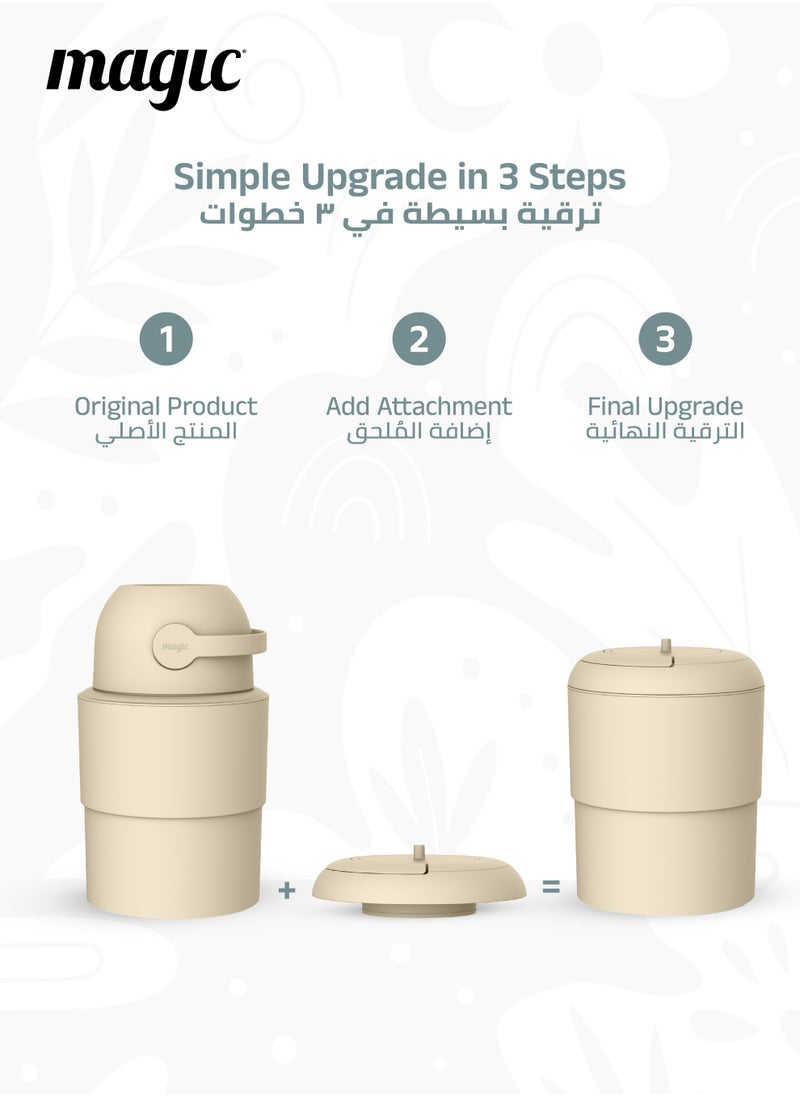 Magic Heka Toilet Waste Lid | Odourless & Telescopic | Fits Heka Diaper Pail | Easy to Use & Clean | 100% Odourless | Eco-friendly & Durable | No Refill Cost | White | 21 x 21 x 10 CM  - Image 4