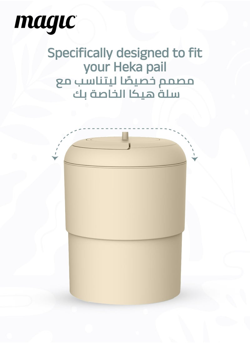 Magic Heka Toilet Waste Lid | Odourless & Telescopic | Fits Heka Diaper Pail | Easy to Use & Clean | 100% Odourless | Eco-friendly & Durable | No Refill Cost | White | 21 x 21 x 10 CM  - Image 5