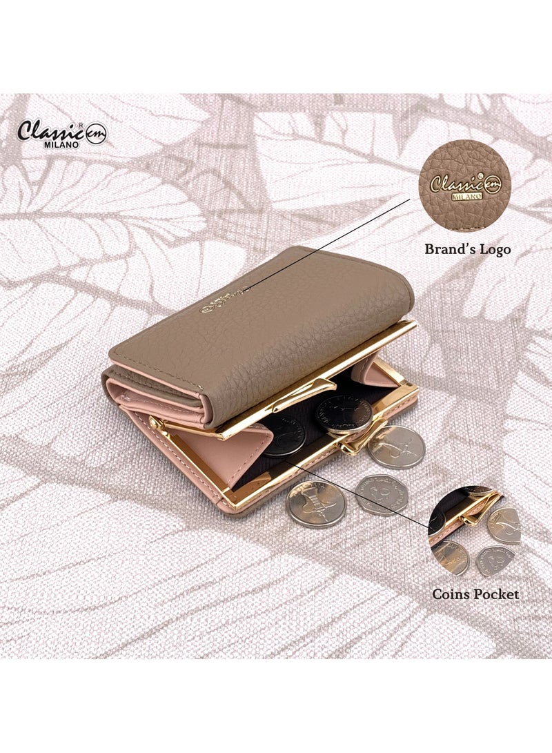 Classic Milano Premium Faux Leather Wallet for Women with Coin Clipped | Ladies Wallet Stylish Card Holder Purse | Slim Women's Wallet for Daily Use, Travel, and Gifting - Image 4