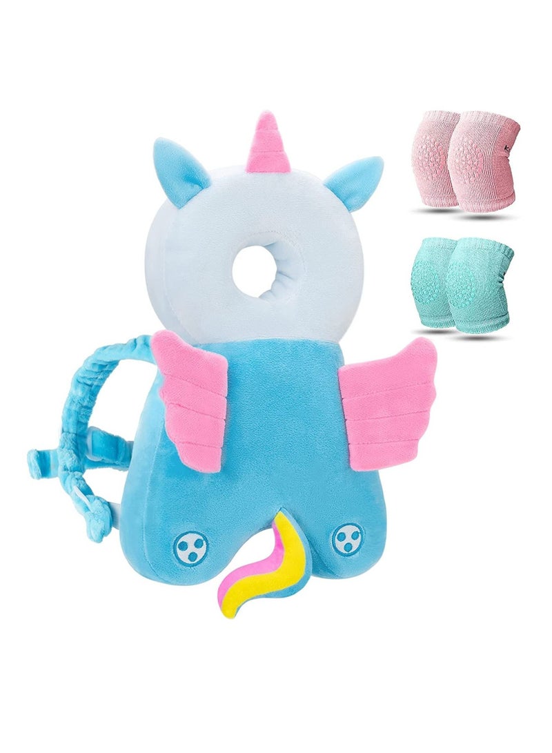 SYOSI Baby Head Protector & Baby Knee Pads for Crawling Toddler Walkers Safety Pillow Cushion Adjustable for 5-24 Months Baby Head Protector Backpack  - Image 1