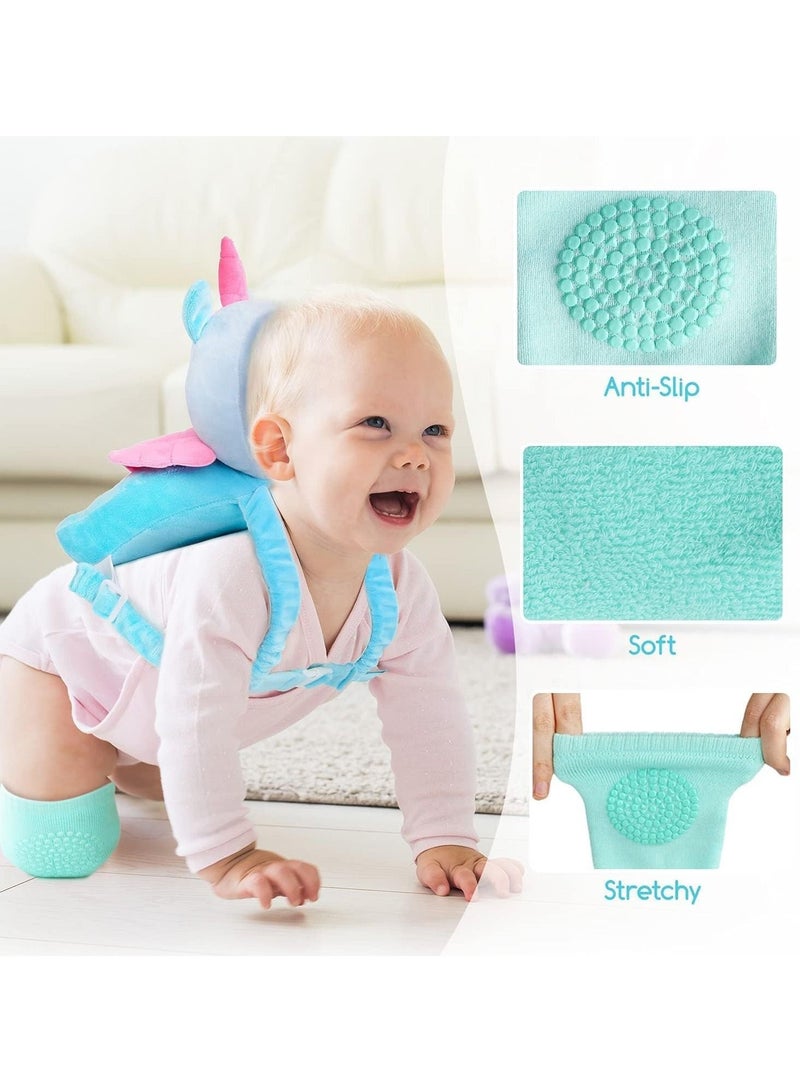 SYOSI Baby Head Protector & Baby Knee Pads for Crawling Toddler Walkers Safety Pillow Cushion Adjustable for 5-24 Months Baby Head Protector Backpack  - Image 2
