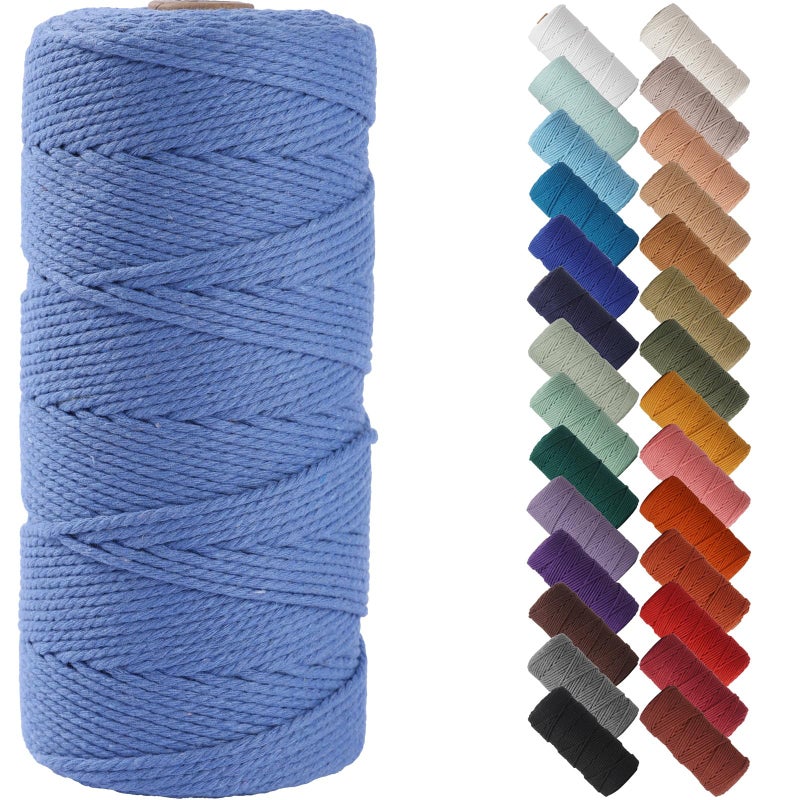 NOANTA Ocean Macrame Cord 2mm x 220yards Colored Macrame Rope Cotton Rope Macrame Yarn Colorful Cotton Craft Cord for Wall Hanging Plant Hangers Crafts Knitting - Image 3