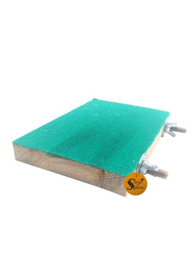 Sage Square 6 X 4.5 Bird Parrot Perch Stand Claw-Grinding Board Pet Toys (Random Colour) Household Items  - Image 5