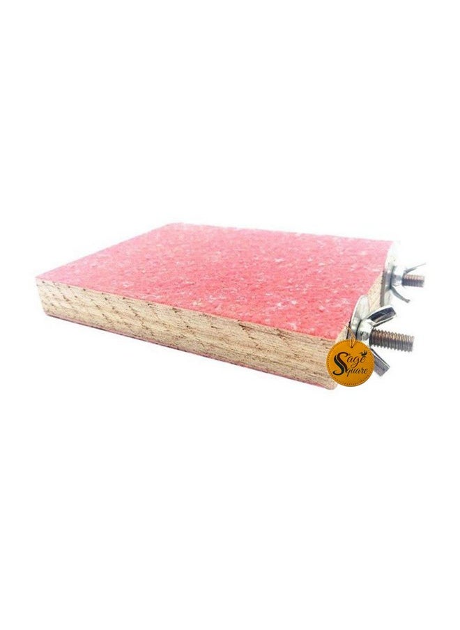 Sage Square 6 X 4.5 Bird Parrot Perch Stand Claw-Grinding Board Pet Toys (Random Colour) Household Items  - Image 4