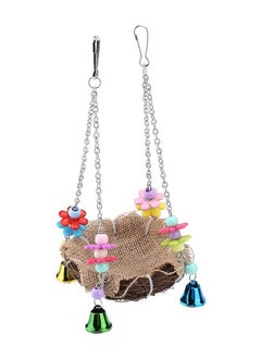 Excefore Hanging Bird Nest Bird Swing Toys With Bells Natural Rattan Winter Warm Nest Bird Cage Hammock For Cockatoo Macaw Grey Budgie Parakeet Cockatiel Lovebird Finch  - Image 4