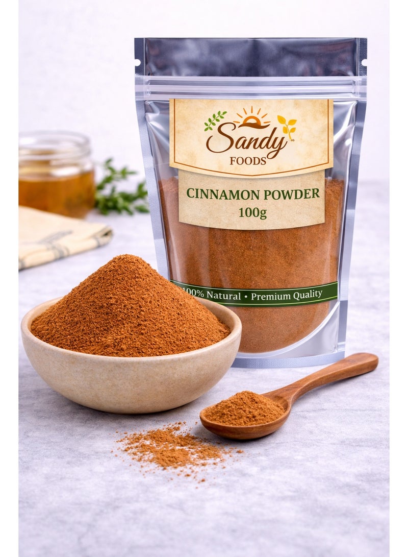 Sandy Foods Cinnamon Powder 100g – قرفة بودر ناعمة – طبيعي 100% – نكهة عطرية دافئة – جودة عالية - Image 1