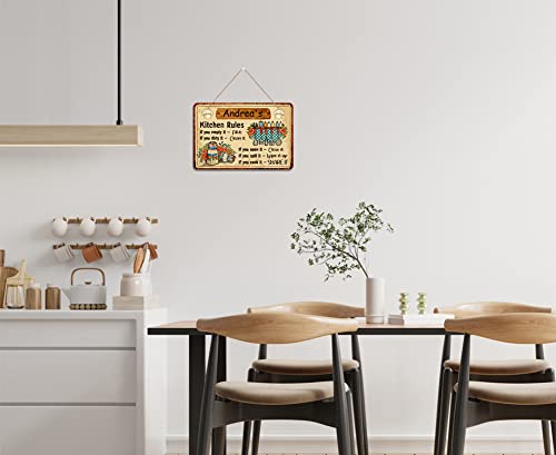 D4DREAM 8" x 10" Funny Personalized Kitchen Rules Wall Decor PVC Sign for Home Kitchen Dining Living Room Coffee Cafe Decor - Image 5