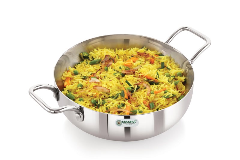 coconut Neutron Stainless Steel 18G Kadai for Cook n Serve - 1 Unit - Capacity - 1000ML - Image 3
