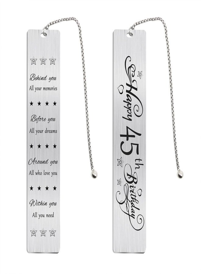 Jzxwan 45th Birthday Gifts Card for Women Men, Happy 45 Year Old Birthday Bookmark Gift for Her Him, Personalised 45 Bday Presents Decorations - Image 1