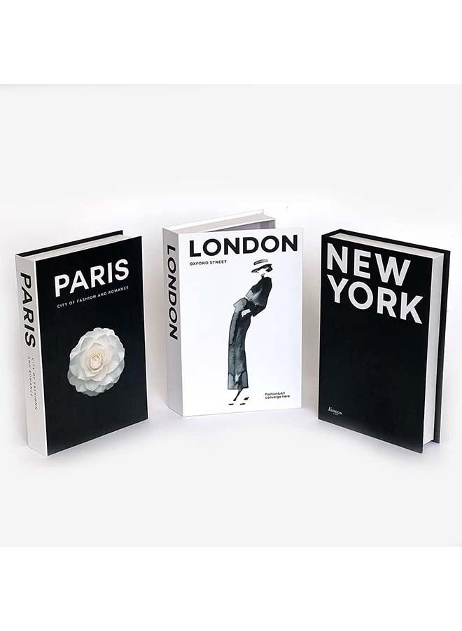 L&E 3 Pieces Fashion Decorative Book, Hardcover Modern Decorative Book Stack, Fashion Design Book Set, Display Books - Image 2