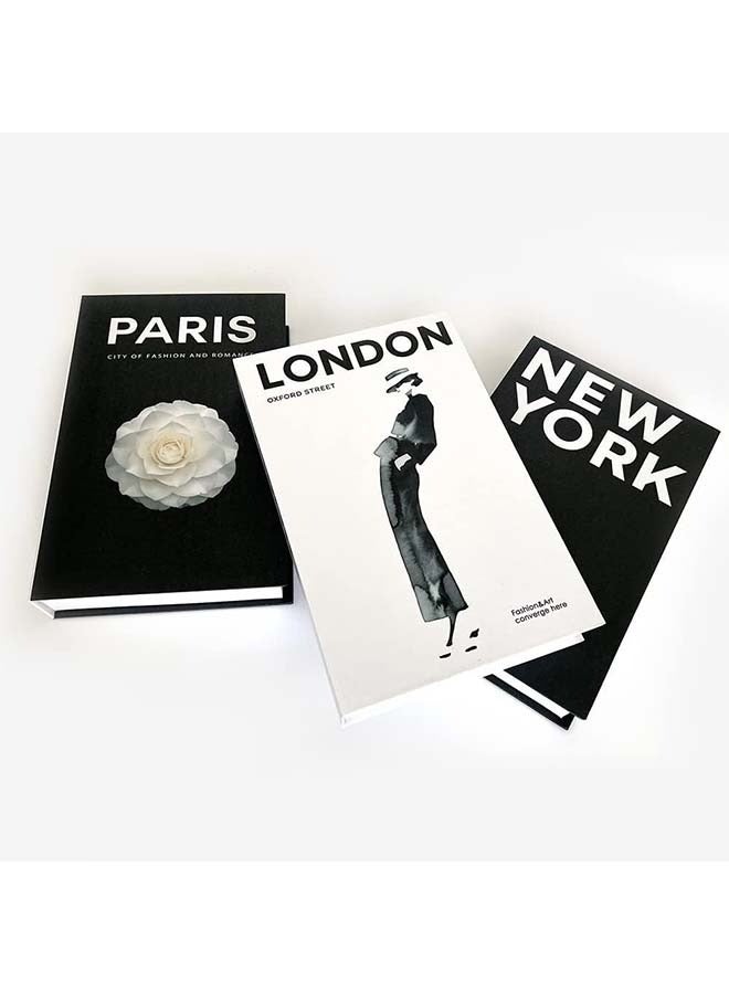 L&E 3 Pieces Fashion Decorative Book, Hardcover Modern Decorative Book Stack, Fashion Design Book Set, Display Books - Image 3