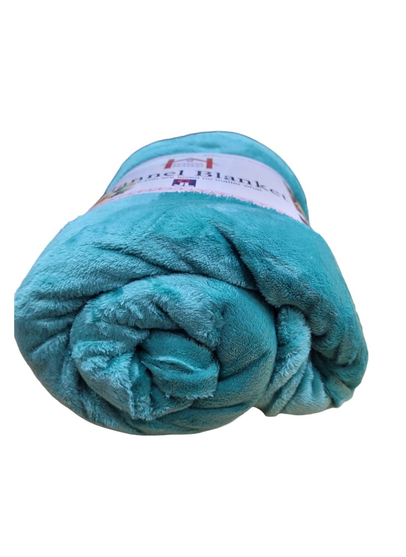 Baltic Linen Fleece Blanket 200X240Cm Soft-Fluffy Blanket-Warm For Sofa And Bed-Easy To Carry-Green Colour  - Image 1