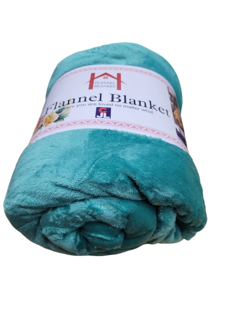 Baltic Linen Fleece Blanket 200X240Cm Soft-Fluffy Blanket-Warm For Sofa And Bed-Easy To Carry-Green Colour  - Image 3
