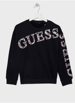 GUESS Kids Logo Detail Long Sleeve T-Shirt  - Image 1