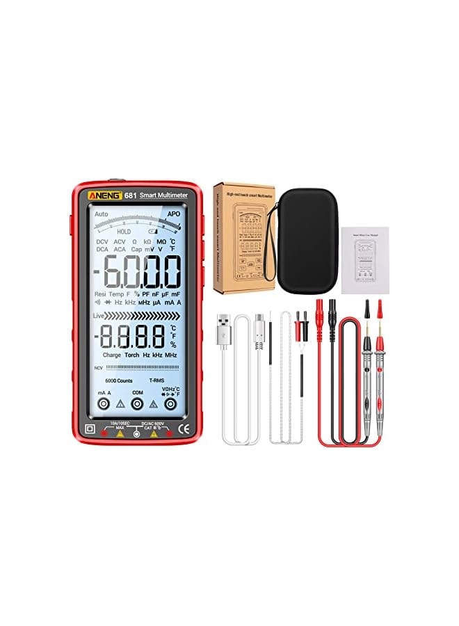 ANENG ANENG 681 6000 Counts Digital Multimeter Smart Anti-burn Rechargeable Universal Meter NCV Tester 5-inch Large LCD with Backlit Flashlight for Voltage t Resistance Capacitance Temperature  - Image 1