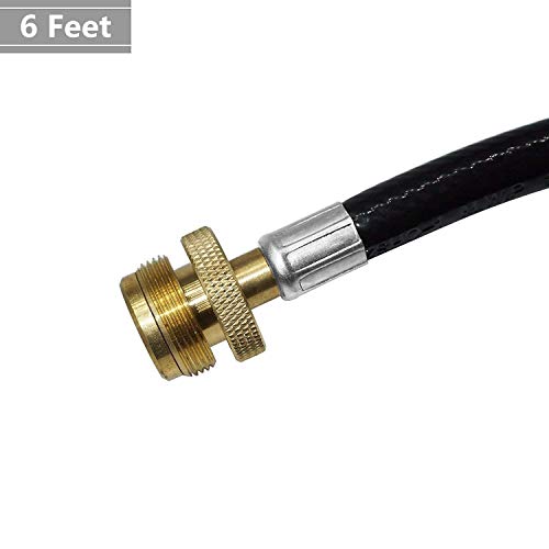 DOZYANT 6 Feet Propane Adapter Hose 1 lb to 20 lb Converter Replacement for QCC1 / Type1 Tank Connects 1 LB Bulk Portable Appliance to 20 lb Propane Tank - for Weber Q 1200 1000 Gas Grill - Image 4