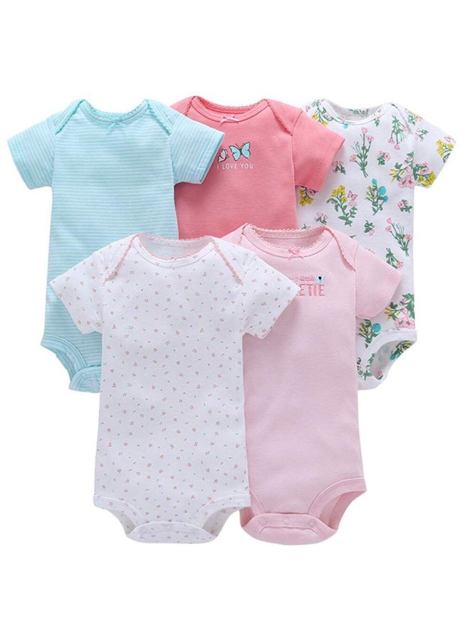 طقم رومبر أطفال مكوّن من 5 قطع | 18-24 أشهر | قماش ناعم وقابل للتهوية | سهل الارتداء والخلع | متين وطويل الأمد | متعدد الألوان | مثالي للبيع بالجملة والإهداء - Image 1