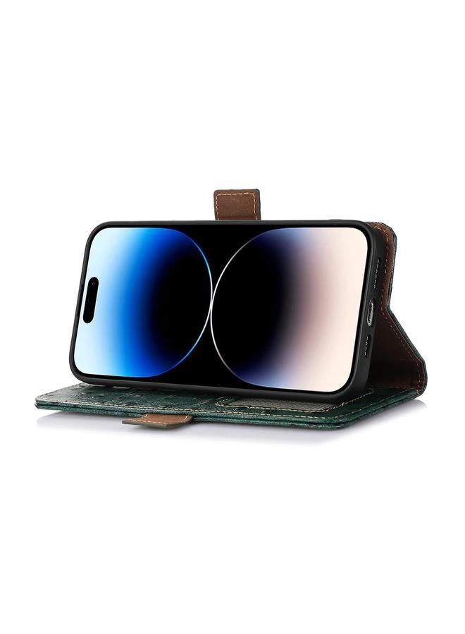 erorex Case For Xiaomi 13T/Redmi K60 Ultra Ostrich Pattern Genuine Leather RFID Phone Case - Image 5