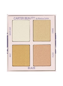 Carter Beauty Mini Highlighter Palette | Long Lasting Makeup | Shimmer & Matte Shades (Blaze)