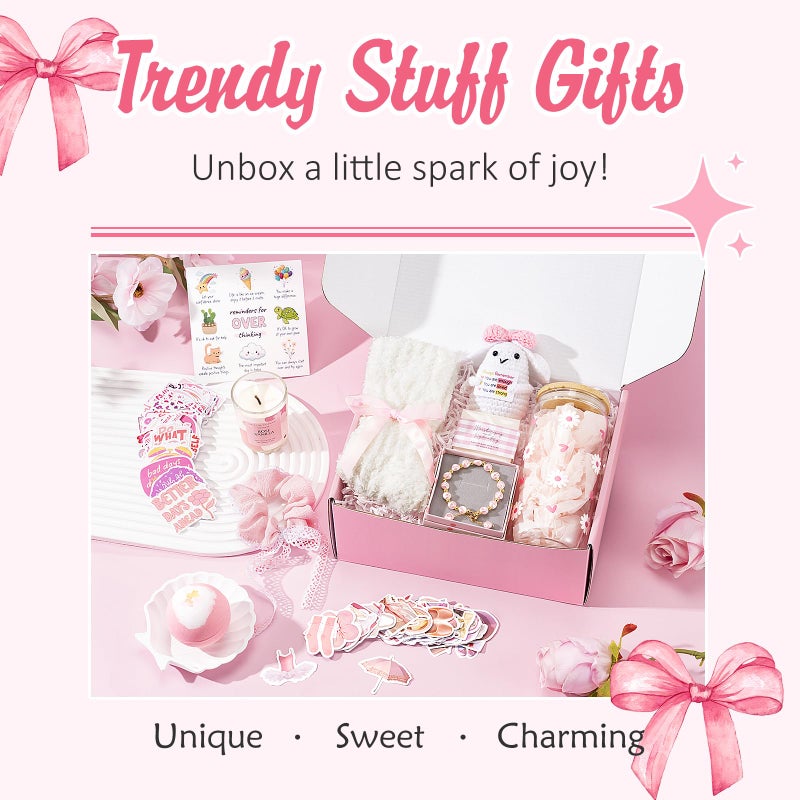 Suhctuptx Gifts for Teenage Girls, Teen Girl Gifts Trendy Stuff, Birthday Gifts Preppy Valentines Day Gift for Teen Girls Coquette Cute Set for Girly Tween 12-14 Sweet 16-18 Daughter Sister Niece Friend Pink - Image 3