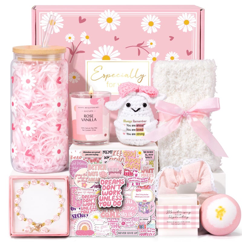 Suhctuptx Gifts for Teenage Girls, Teen Girl Gifts Trendy Stuff, Birthday Gifts Preppy Valentines Day Gift for Teen Girls Coquette Cute Set for Girly Tween 12-14 Sweet 16-18 Daughter Sister Niece Friend Pink - Image 1