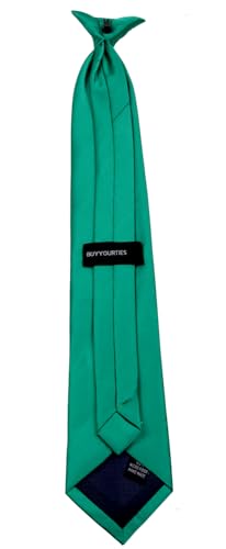 BUYYOURTIES CLIPON-ADF-2 - Mens Solid Color Clip On Easy to Remove Clip Necktie Ties - Image 2