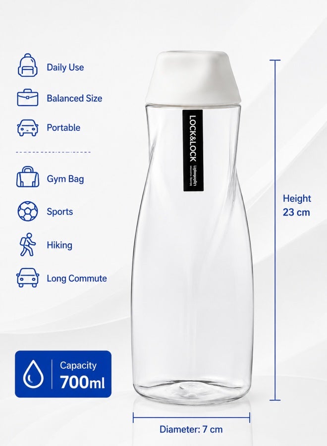 LocknLock Iceberg Water Bottle 700ml White – BPA-Free Tritan Reusable Lightweight Bottle for School, Work, Gym & Outdoor Use - Image 2