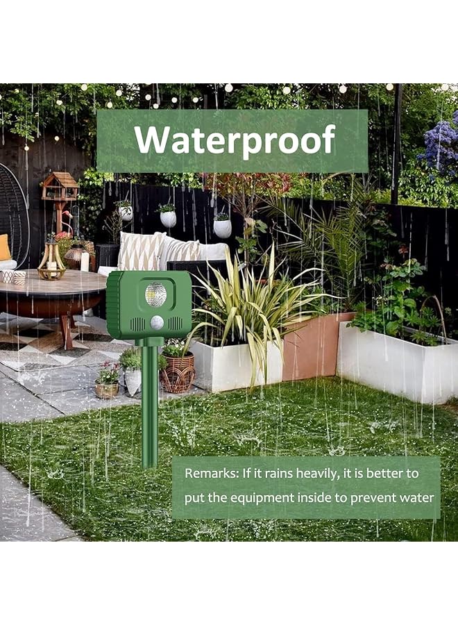 X spring Ultrasonic Animal Repellent Waterproof Outdoor Animal Repeller Motion Sensor Solar Animal Repeller With Motion Sensor And Strobe Light Garden Animal Deterrent To Repel Cat Skunk Out Of Yard - Image 3