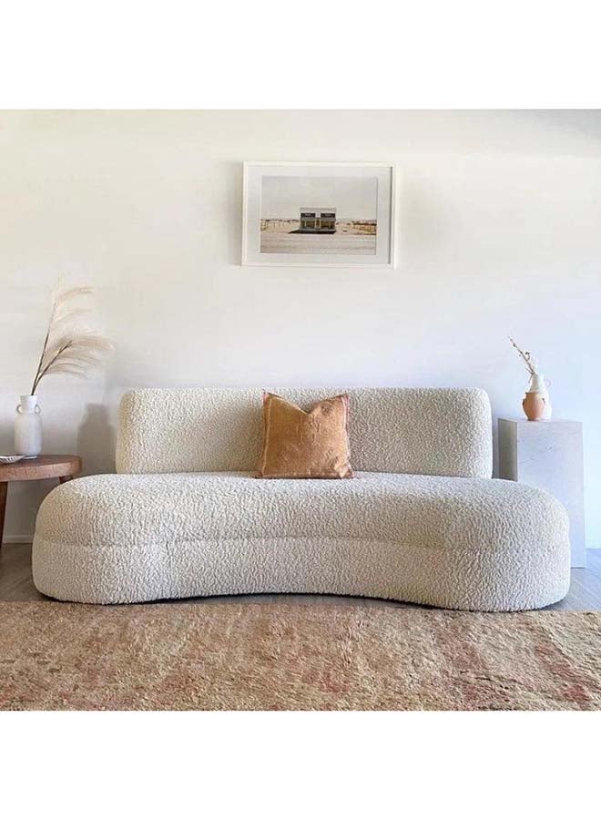 Boucle 2-Seater Sofa in Chic Beige By Alhome 230x85 cm
