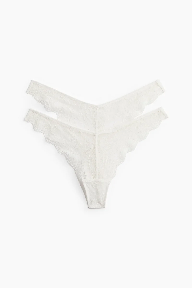 H&M 2-pack lace thong briefs