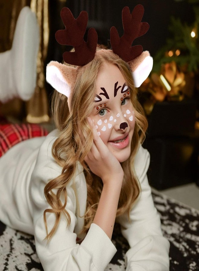 KICOSY Reindeer Headband and Face Sticker Set for Women - Ideal for Halloween, Christmas, Cosplay & Themed Party - Image 3
