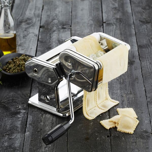 SHOPECOM SHOPECOM SAMOSA Maker Machine Pasta Roller with Square Ravioli Attachment Manual Stainless Steel Dumpling Maker  - Image 2