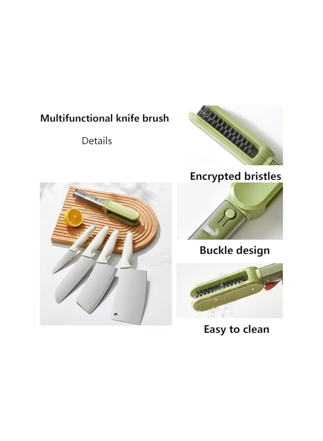 PROMASS promass COOLive 4 in 1 Multipurpose Cutlery and Blade Cleaner Brush,Kitchen Tool Cleaning Brush,Double-Sided Knife Scrubber,Kitchen Washing Brush Chopsticks Cutlery Cleaning Brush (White)  - Image 2