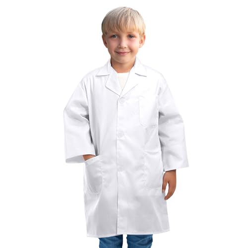 ERDOGLY Lab Coat for Kids Kids Doctor Costume Toddler Scientist Dress up Career Day Costume for Boys Girls Halloween Doctor Coat Pretend Play Gift - Image 1